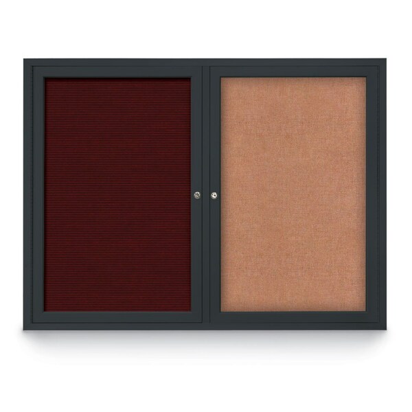Corkboard, Rubber Backing/Black, 60" X36"